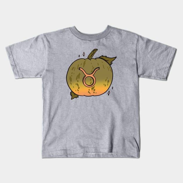 Taurus Pumpkin Kids T-Shirt by Doodle by Meg